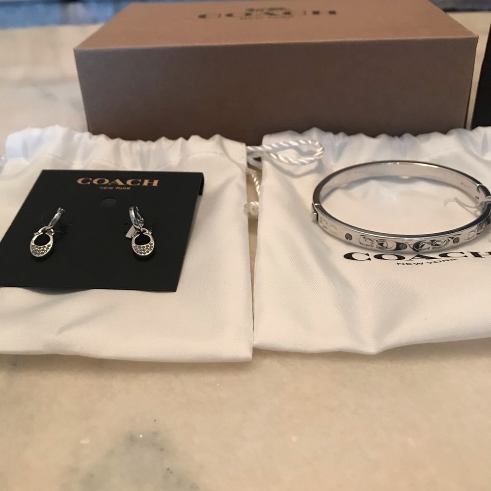 NEW COACH Earrings and Bracelet Set